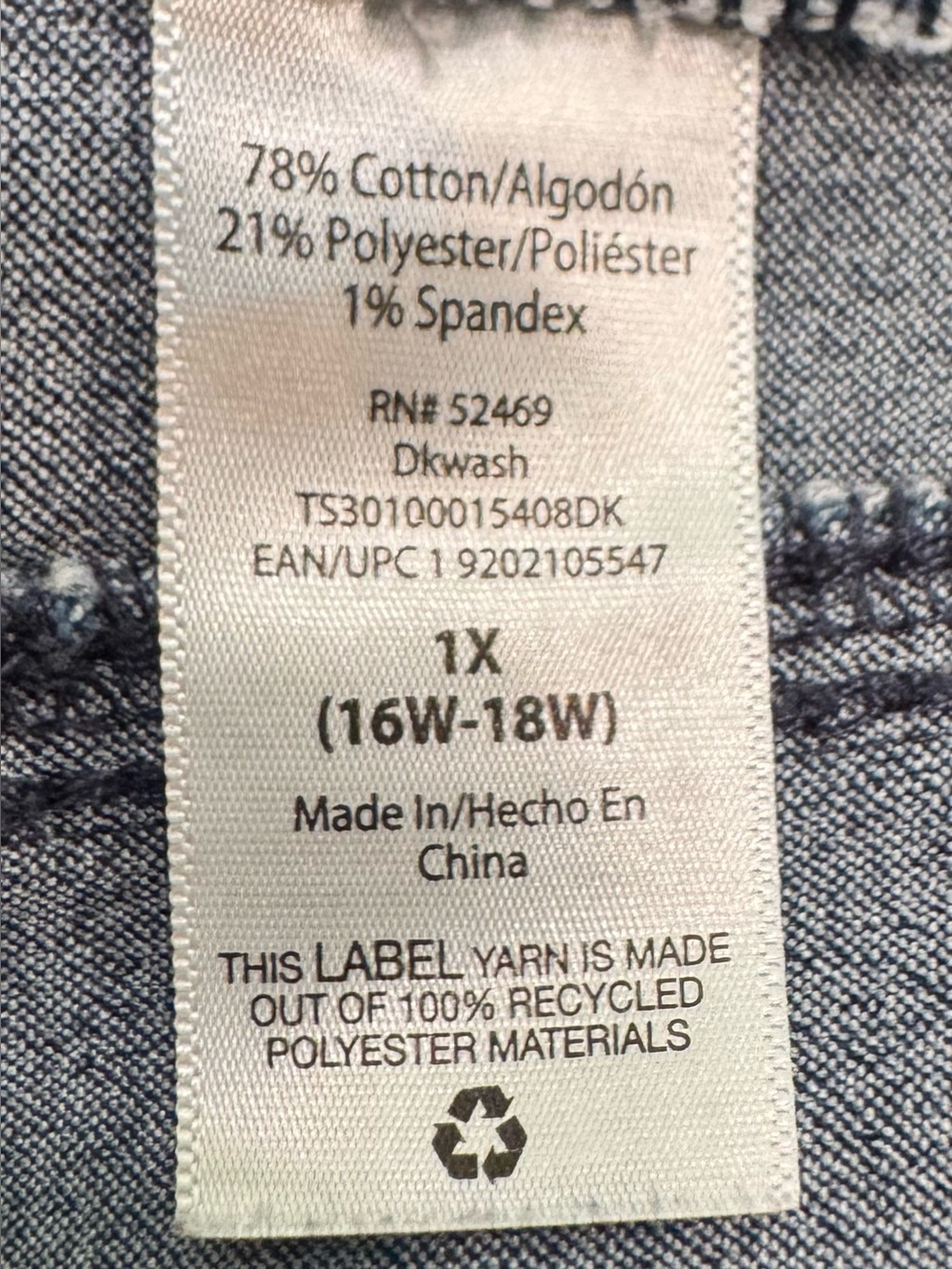 Terra & Sky Women's Plus Size Denim Wash Jeggings! Size 1X (16W-18W). - Picture 6 of 13